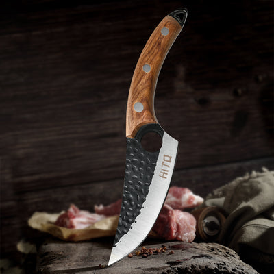 Incredibly ergonomic HITO knife with hand made leather sheath, inspired by Japanese culture