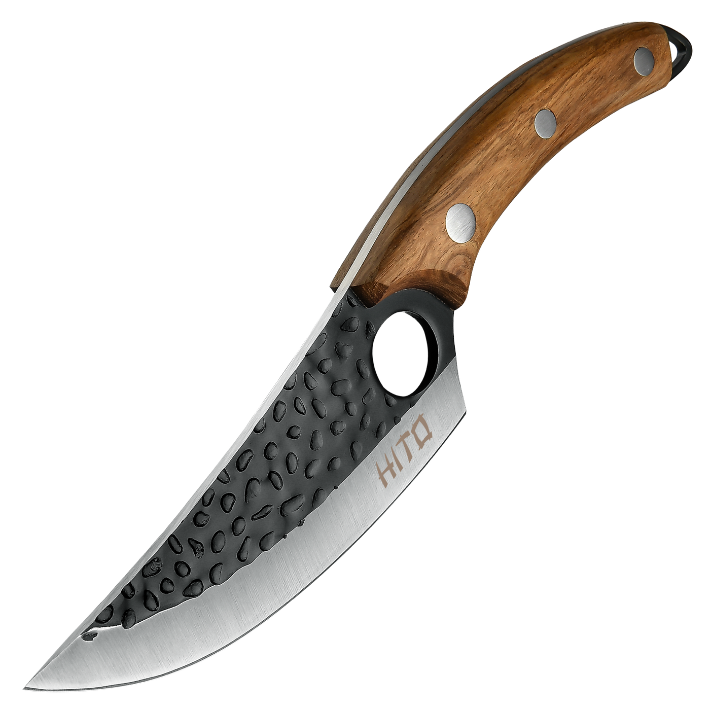 Incredibly ergonomic HITO knife with hand made leather sheath, inspired by Japanese culture