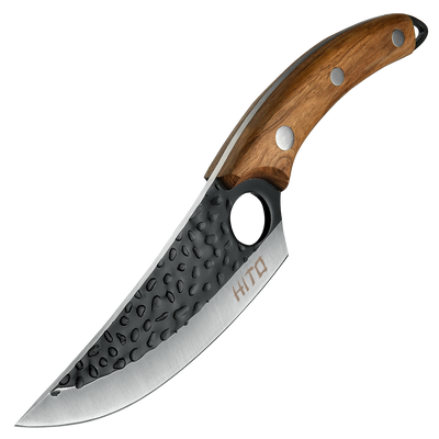 Incredibly ergonomic HITO knife with hand made leather sheath, inspired by Japanese culture